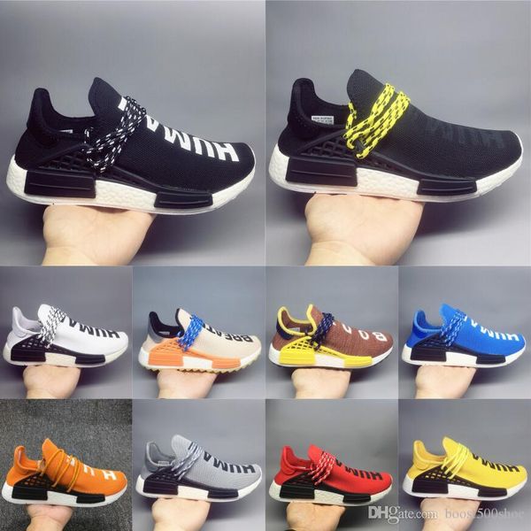 

human race hu trail x pharrell williams ink nerd men designer shoes black white cream solar pack mens women sports sneaker 5-13