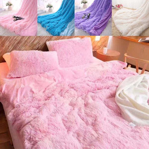 

polyester faux fur blanket shaggy winter keep warm bedding wedding sofa christmas gift sleeping