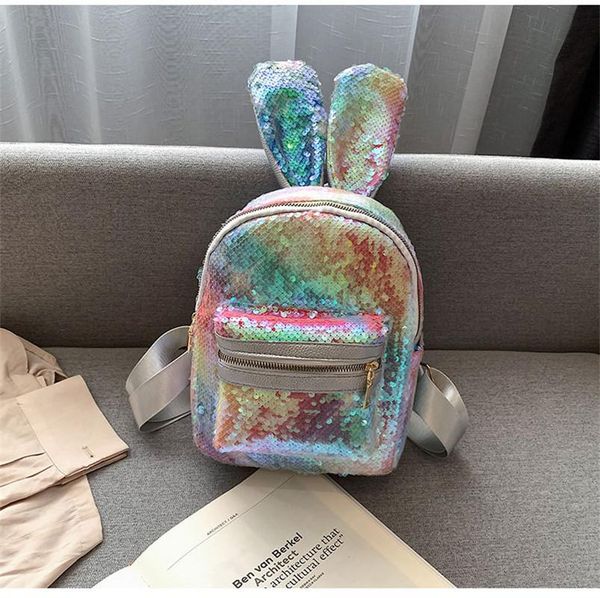 

2019 new women sequin backpack bag cute backpack student rucksack book school bag travel hiking girls