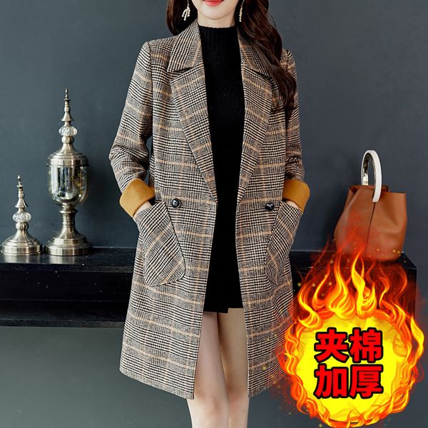 

women clothes 2019 double-breasted woolen coat womens korean style women coat plus size fashion clothing, Black