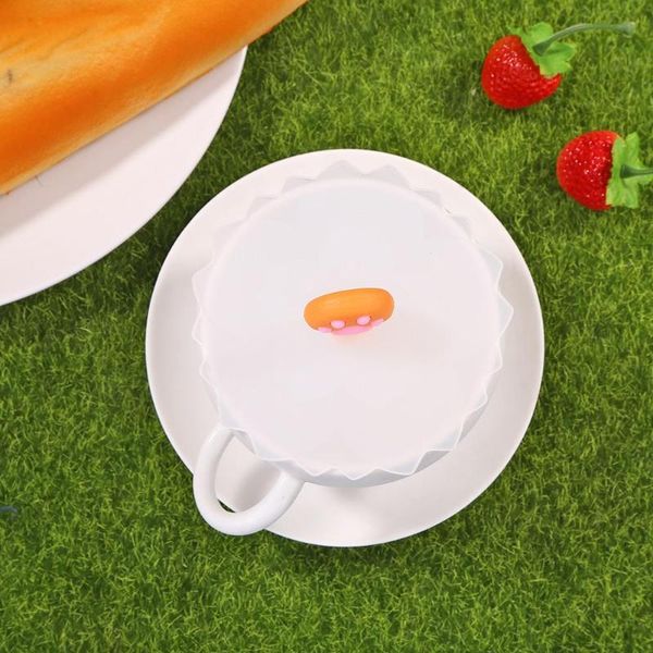 

heat resistant transparent cherry blossom creative cartoon silicone cup cap