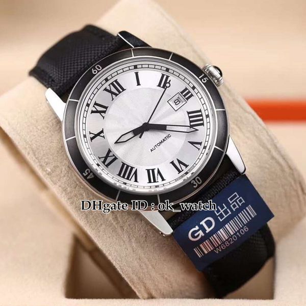 

new ronde croisiere 42mm wsrn0002 japan miyota 8215 automatic mens watch white dial nylon leather strap sapphire glass gents popular watches, Slivery;brown
