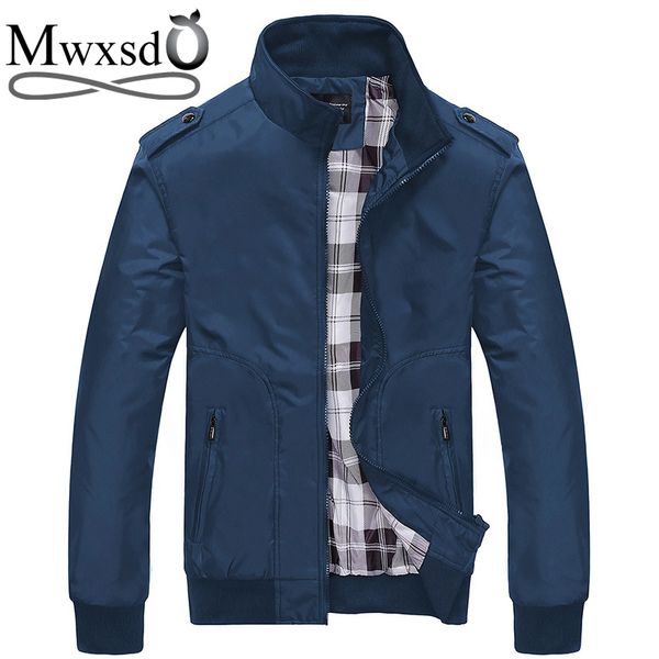 

mwxsd весна осень свободного покроя мужчины приталенный fit куртка м-4xl мужская подставка воротник пиджак мужской большой размер ветровка б, Black;brown