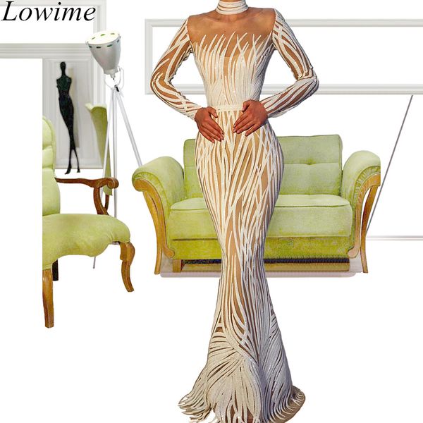 

special fabric white formal evening dresses 2019 muslim mermaid prom party gowns kaftan couture long sleeves vestidos de fiesta, White;black