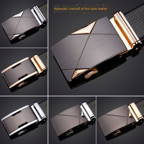 

8vp9k layer cowhide men's automatic buckle cowhide men's genuine leather genuine leather belt business leisure automatic buckle be, Black;brown