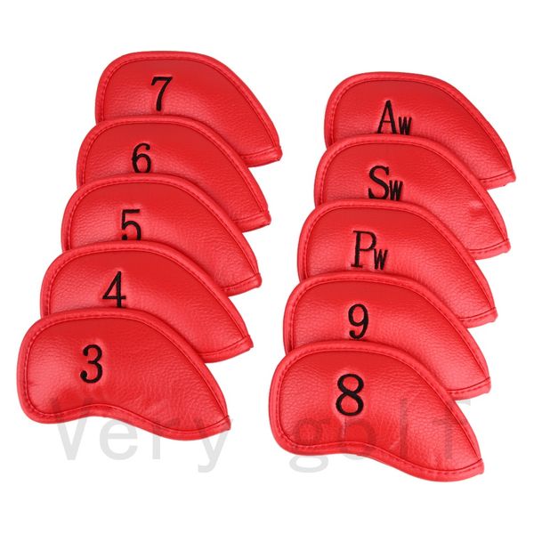 

10pcs/set thick pu synthetic leather skull golf iron club headcover