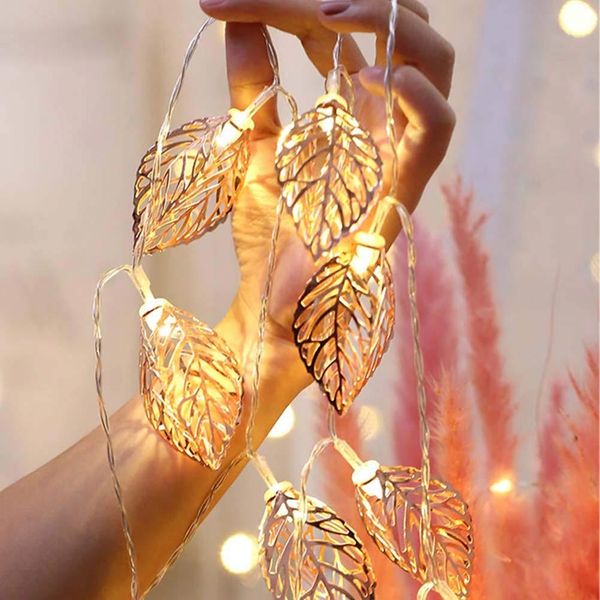 

lewondr light string geometric silver leaf led metal fairy light 3 m / 20 led battery powered for bedroom wedding christmas
