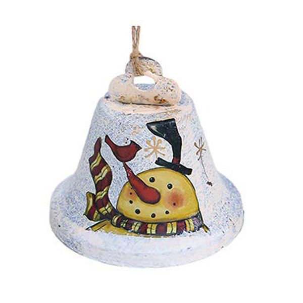 

christmas bell pendant holiday door ornament tree decoration iron party home festival wall hanging with rope gift painted