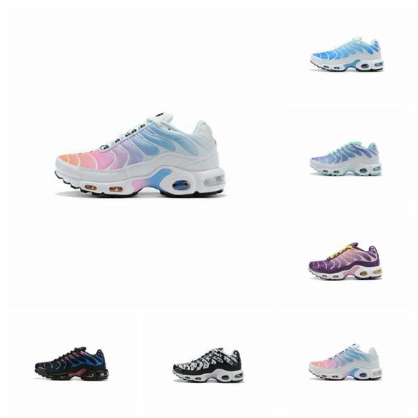 

2020 new women's sneaker rainbow running shoe tn black white blue purple multi-color women's shoes