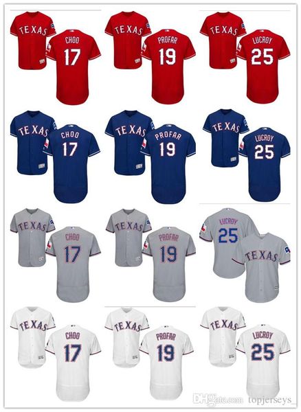 

custom men women youth tx rangers jersey #17 shin-soo choo 19 jurickson profar 25 jonathan lucroy red blue baseball jerseys, Blue;black
