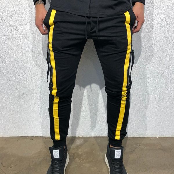 

Fashion Hip Hop Mens Pants With Zipper Skinny Male Popular Sport Pants European Hot Style Casual Mens Trousers