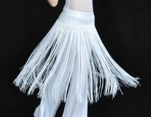 

women's belly dance sequins waist chain hip scarf skirt with tassels silver white red blue coffee black ing, Black;red