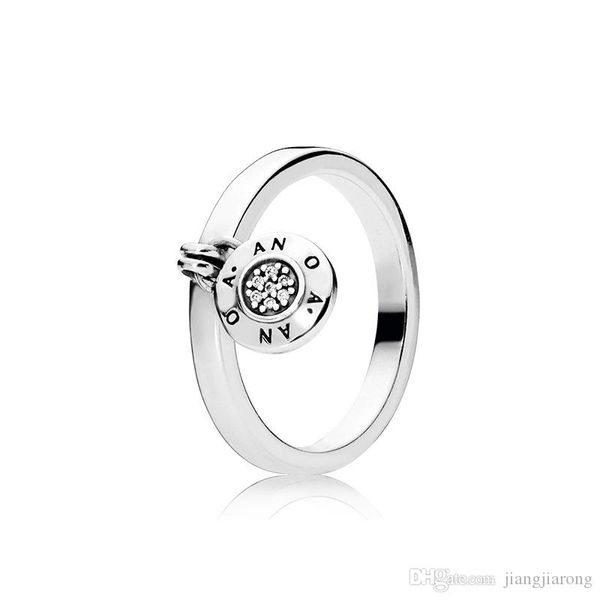 

zr98 размер логос кулон кольцо женщин 6-9 большие марки 925s серебряное кольцо алмазная высокое качество горячее надувательство одного любов, Silver