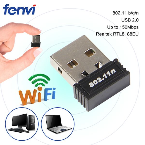 

150mbps wifi mini usb wireless wifi lan dongle adapter realtek rtl8188eu 150m 802.11b/g/n network card for lapdeskpc