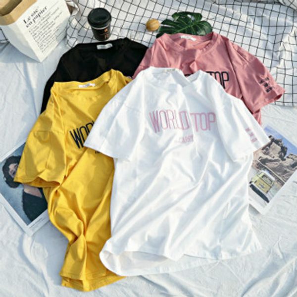 

womens designer t shirts fashion mens clothing summer casual streetwear t shirt pullover loose round neck t-shirt simple high 2020, White