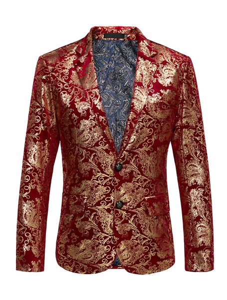

mogu autumn new fashion cotton gold men blazer slim fit flower printed jacket men classic smart casual blazer for, White;black