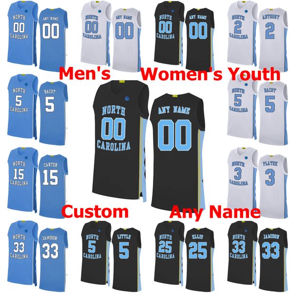 

north carolina tar heels баскетбола колледжа джерси джеймс 52 достойный джерси 13 иеремия фрэнсис джастин 44 джексон k.j. смит пользовательс, Black