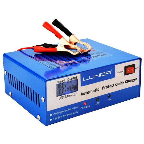 

ремонт 130v-250v 200ah 12/24v импа ульс заряжателя батареи автомобиля автоматический толковейший с переходникой