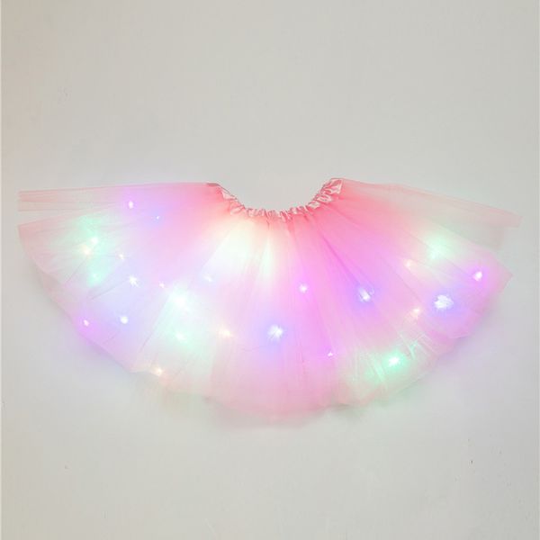

women 3 level mesh tulle skirt princess skirt with led small bulb skirt women's led light 3 layers mesh tutu ballet skirt, Black