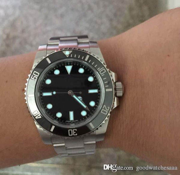 

2020 new latest version luxury watches 114060 sapphire bezel black dial stainless steel 40mm automatic watch men's christmas present, Slivery;brown