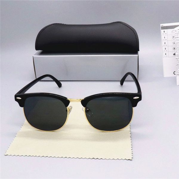 

brand design classic polarized sunglasses men women pilot sunglasses uv400 eyewear bans glasses half frame polaroid lens with box, White;black