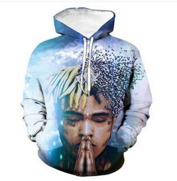 

new fashion cool sweatshirt hoodies men women 3d print xxxtentacion fashion style streetwear long sleeve clothes rlms0110, Black