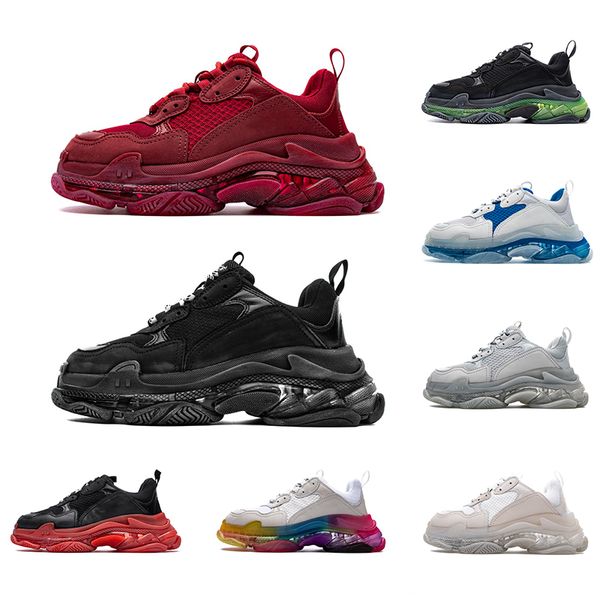 

paris 17fw triple s designer casual shoes old dad sneakers triple black white mens womens platform sports size 36-45 online sale