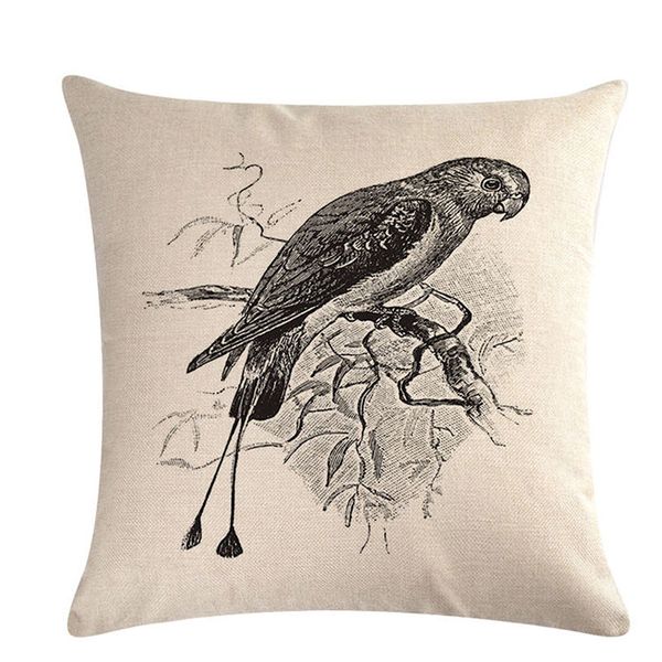

cushion/decorative pillow animal throw case black white birds cushion covers for home chair sofa decoration square pillowcases 2021 decor