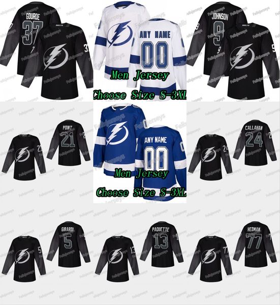

Tampa Bay Lightning Yanni Gourde Cedric Paquette Victor Hedman Tyler Johnson Brayden Point Dan Girardi Ryan Callahan Hockey Jerseys