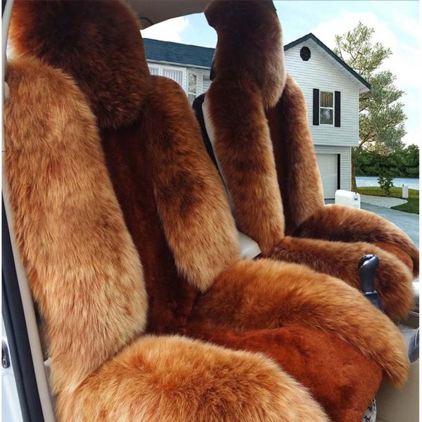 

the car seat five simple winter sheepskin plush car cushion pad plush wool cushion sheep skin and material