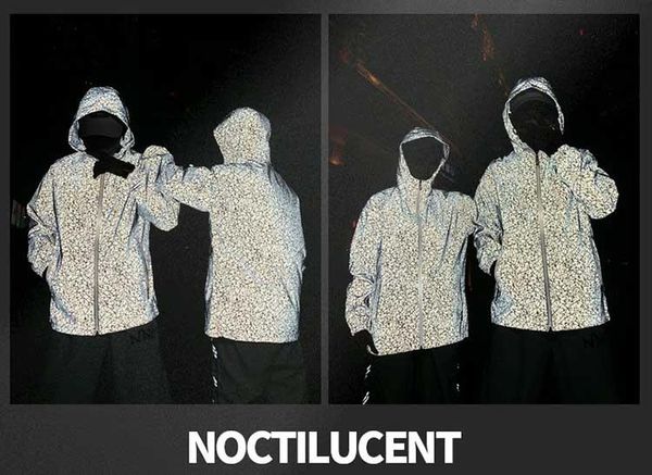 

men's women's reflective jackets fashion men's noctilucent camouflage jacket loose hooded casual couple clothing 3 styles s-3xl