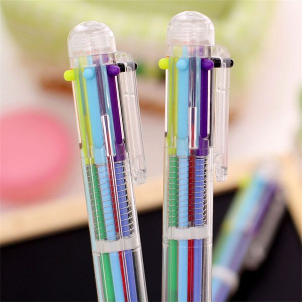 

kawaii 6 colors writing ballpoint pen students office signature pen creative school stationery supplies 10pcs, Blue;orange