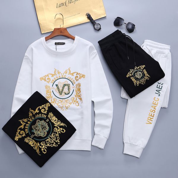 

2019 men's sportswear sportswear hooded + pants set sportswear deportivo ms. sportanzug sports hooded casual jogger set -3xl, Gray