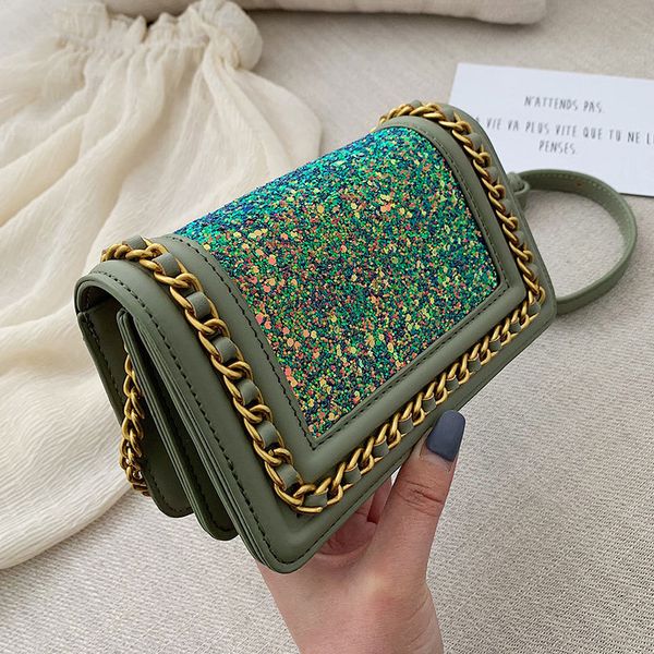 

new tide luxury women's handbag designer sequined shoe chain shoulder bag ladies clutch bag female messenger bags