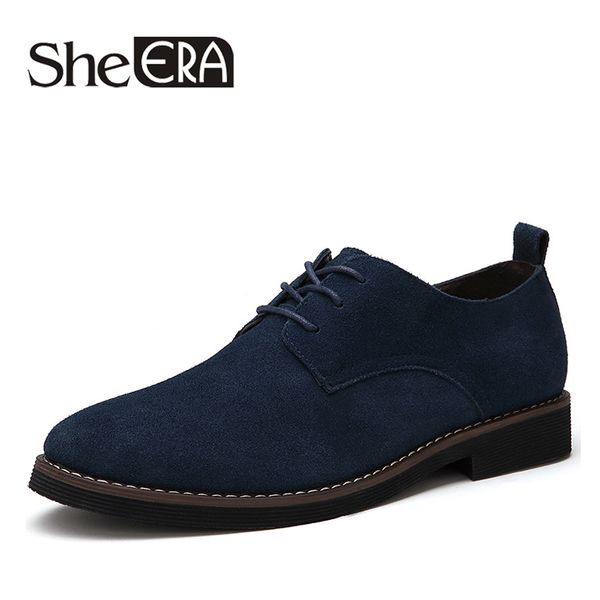 

2018 fashion men casual shoes new spring men flats lace up male suede oxfords leather shoes zapatillas hombre size 38-48, Black