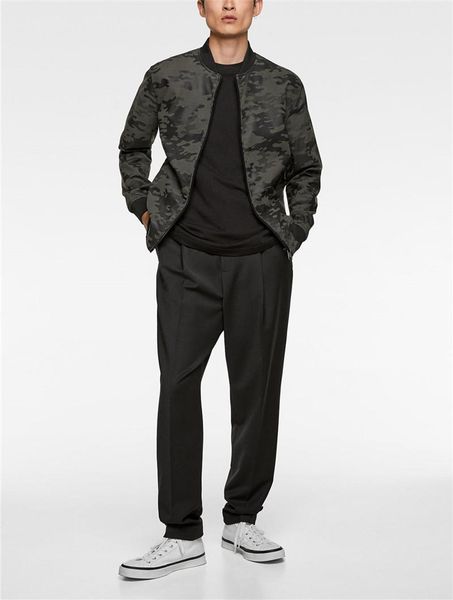 

камуфляжный принт мужские дизайнерские куртки из искусственной кожи модные панельные карманы на молнии мужские пальто повседневная мужская о, Black;brown