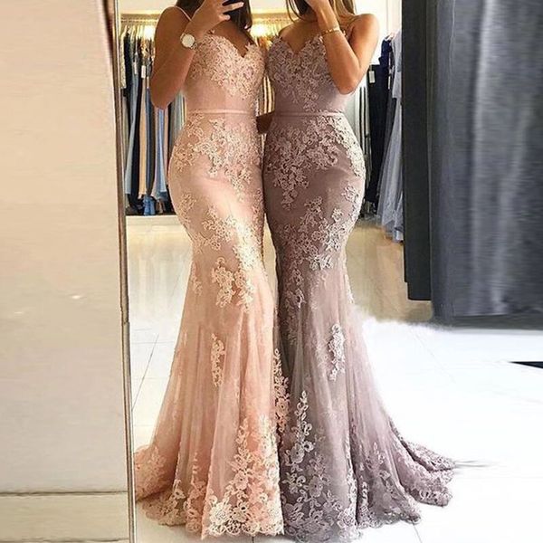 

glamorous sweetheart spaghetti straps mermaid evening dresses elegant lace appliques prom party dresses formal, White;black