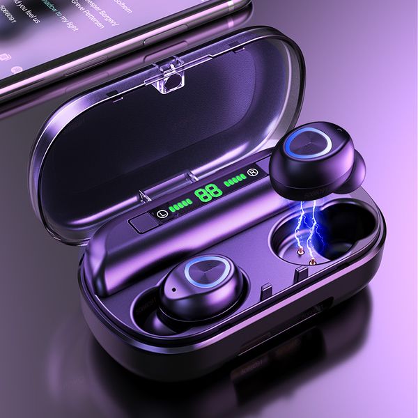 

tws bluetooth earphone with microphone led display wireless bluetooth headphones earphones waterproof noise cancelling headsets