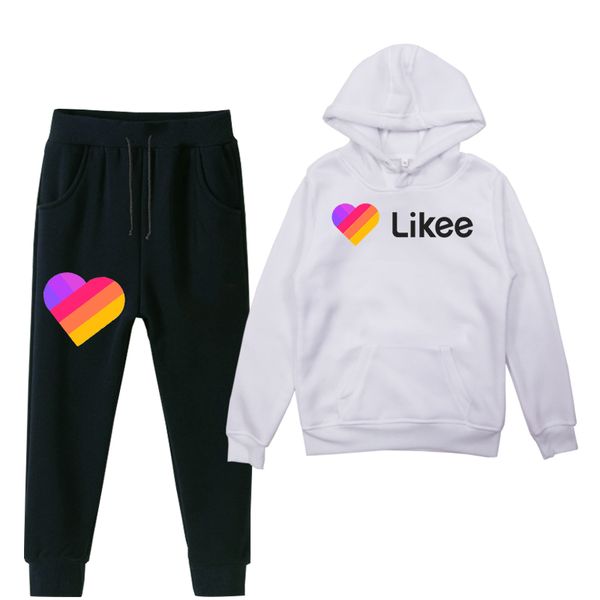 

likee video app tracksuits men sets likee tracksuit hoodies sweatpants pullover hooded harajuku winter sweatshirt clothes, Gray