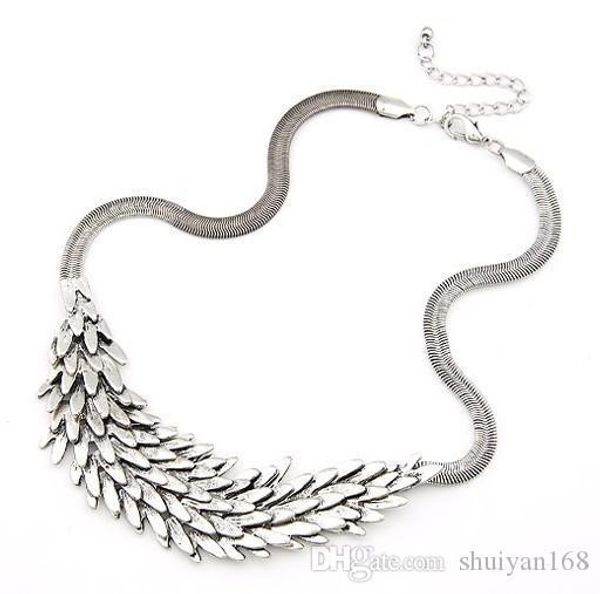 

spilliness choker collar necklace fish scale statement necklace gold and silver plated ladies punk jewelry dhl christmas gift
