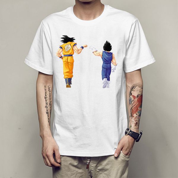 

cartoon comic seven dragon sun wu air man t shirt short sleeve men and women lovers fund t t-shirt, White;black