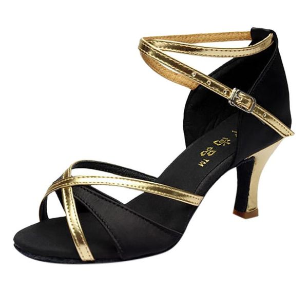 

med-heels 5cm salsa latin dance shoes for women girls tango ballroom dance shoes soft dancing ballroom sandals