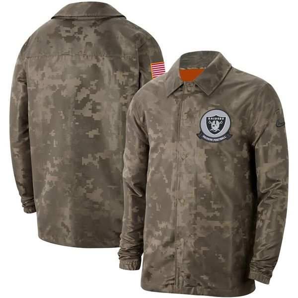 

men oakland raiders camo 2019 salute to service sideline full-zip lightweight nfl jacket, Blue;black
