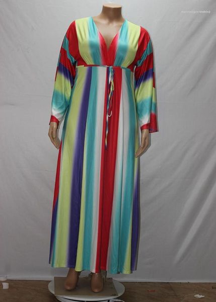 

dresses casual females clothing womens casual oversize dresses fashion deep v neck rainbow stripe womens designer, Black;gray