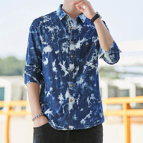

fashion mens shirts long sleeve cotton printed shirts men spring autumn japanese style casual shirt men plus size 4xl, White;black