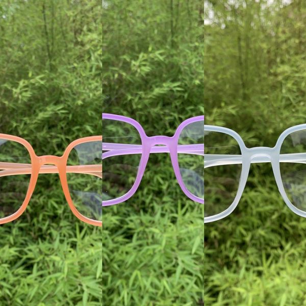 

ins personalized color-changing fashionable jelly color plain glasses large frame street glasses frame, Silver