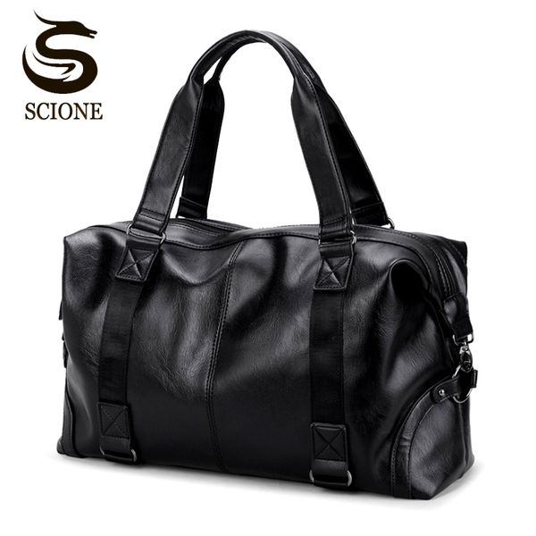 

pu leather men travel handbag carry on bags duffel tote bag male messenger bag casual crossbody travel bags