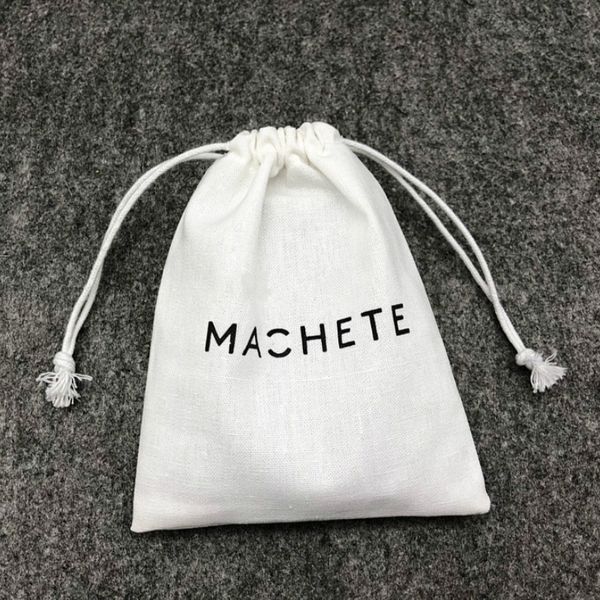 

linen pouch cotton jute drawstring bags jewelry packaging makeup wedding party storage gift bags wrapping supplies print logo 50, Pink;blue