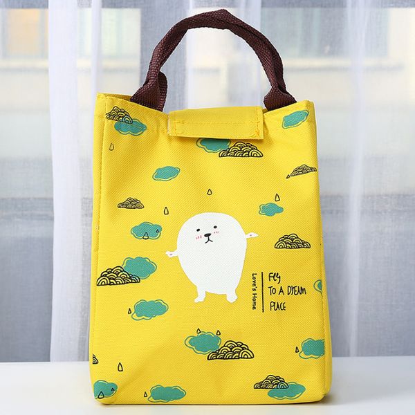 

loozykit 2019 waterproof lunch bag for women kids men cooler lunch box bag tote canvas insulation package portable, Blue;pink