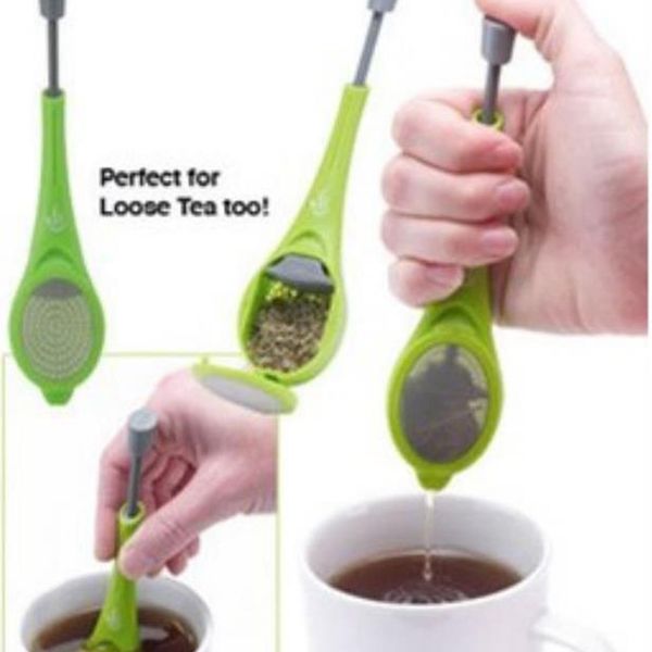 

healthy food grade flavor total tea infuser gadget measure swirl steep stir and press plastic tea&coffee strainer tea filter kitchen tool